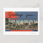 イリノイ州エバンストン – ラージ・レター・シーン ポストカード (正面)