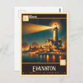 イリノイ州エバンストン |ヴィンテージ ポストカード (正面/裏面)