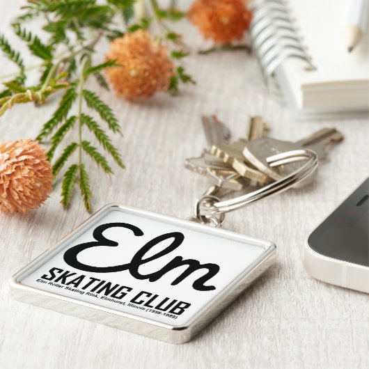 イリノイ州エルムハーストのエルムスケートで滑るクラブ キーホルダー (側面)