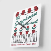 イリノイ州エルムハーストの温室レストラン スクエア壁時計 (傾斜)