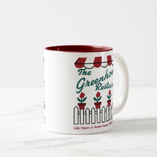 イリノイ州エルムハーストの温室レストラン ツートーンマグカップ (正面右)