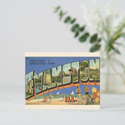イリノイ州エヴァンストンよりごあいさつ ポストカード (スタンド正面)