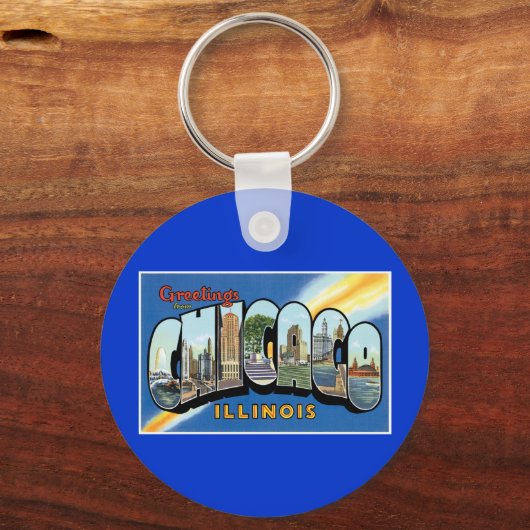 イリノイ州シカゴからのご挨拶! キーホルダー (正面)