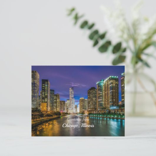 イリノイ州シカゴからのご挨拶 ポストカード (スタンド正面)