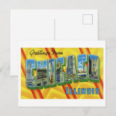 イリノイ州シカゴからのヴィンテージの挨拶 ポストカード (正面/裏面)