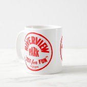 イリノイ州シカゴのリバービューアミューズメントパーク コーヒーマグカップ (正面左)