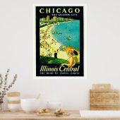 イリノイ州シカゴのヴィンテージ旅行ポスター ポスター (キッチン)