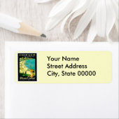 イリノイ州シカゴのヴィンテージ旅行ポスター ラベル (インサイチュ)