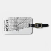 イリノイ州シカゴの地図の地形 ラゲッジタグ (正面横)