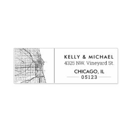 イリノイ州シカゴの地図 |アドレスカスタムの入力 セルフインキングスタンプ
