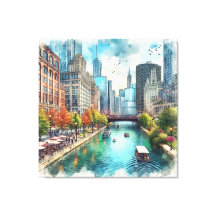 イリノイ州シカゴの川のウォールアート
