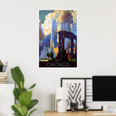 イリノイ州シカゴの絵画ヴィンテージ旅行ポスター ポスター (ホームオフィス)