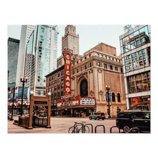 イリノイ州シカゴの街並み写真 フォトプリント            (正面)