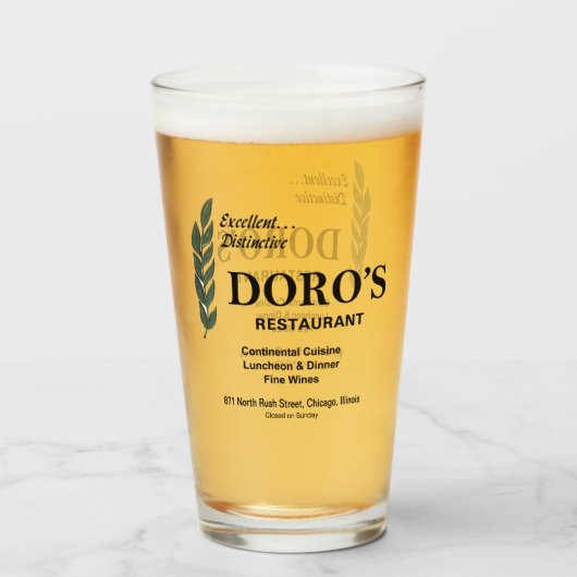 イリノイ州シカゴのDoro's Restaurant タンブラーグラス (ドリンク正面)