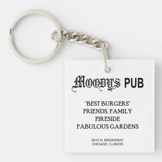 イリノイ州シカゴのMOODY'S PUB キーホルダー (正面)