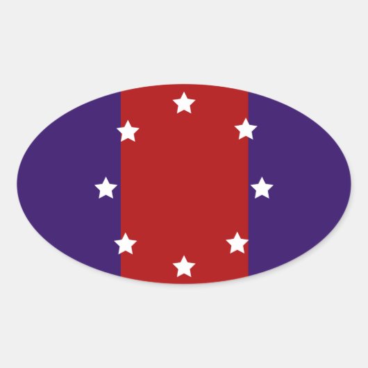 イリノイ州シカゴハイツ国旗 楕円形シール (正面)