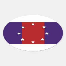 イリノイ州シカゴハイツ国旗 楕円形シール