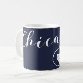 イリノイ州シカゴハートマグ コーヒーマグカップ (正面左)