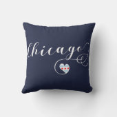 イリノイ州シカゴハート装飾用クッション クッション (裏面)