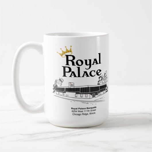 イリノイ州シカゴリッジのRoyal Palace Banquets コーヒーマグカップ (左)