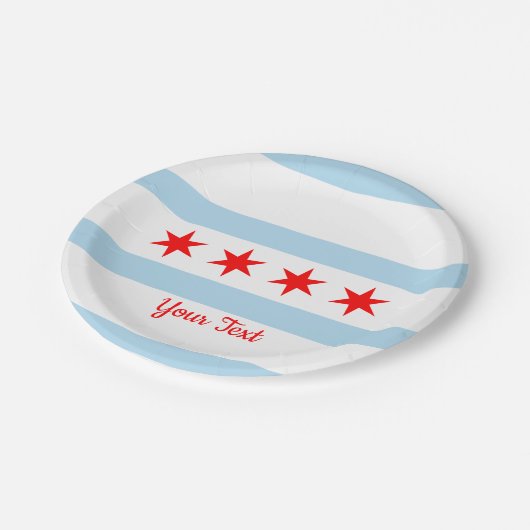 イリノイ州シカゴ国旗の紙プレート ペーパープレート (アングル)