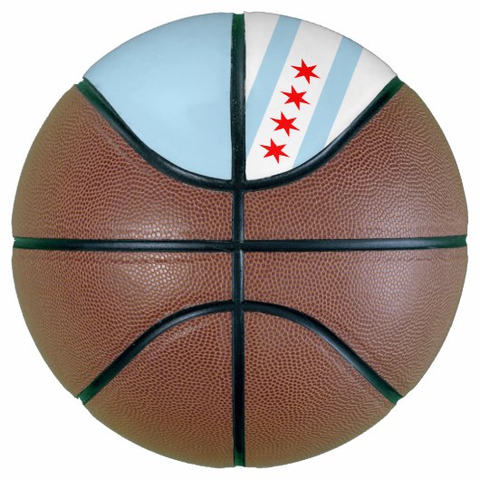 イリノイ州シカゴ国旗 バスケットボール (右)