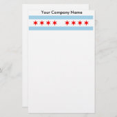 イリノイ州シカゴ州旗を持つ文房具 便箋 (正面/裏面)