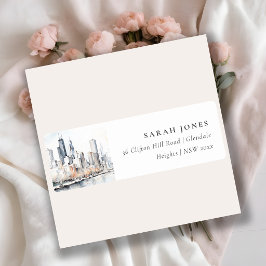 イリノイ州シカゴ市のScape Water Color Address ラベル