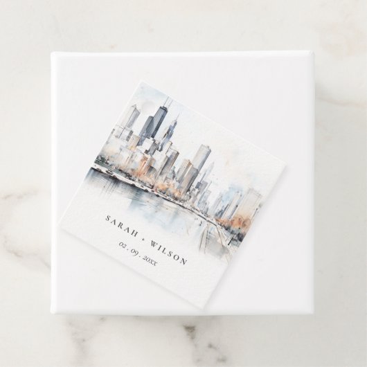 イリノイ州シカゴ市スケープ水結婚色の フェイバータグ (インサイチュ)