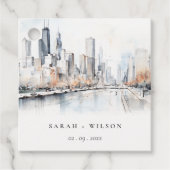 イリノイ州シカゴ市スケープ水結婚色の フェイバータグ (正面)