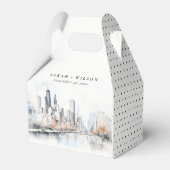 イリノイ州シカゴ市スケープ水結婚色の フェイバーボックス (裏面サイド)