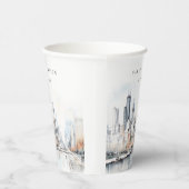 イリノイ州シカゴ市スケープ水結婚色の 紙コップ (右)