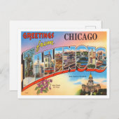 イリノイ州シカゴ旅行からの挨拶 ポストカード (正面/裏面)