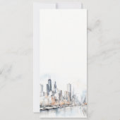 イリノイ州シカゴ結婚シティーScapeのメニューカード 招待状 (裏面)