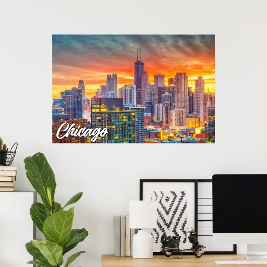 イリノイ州シカゴ統一された州 ポスター (ホームオフィス)