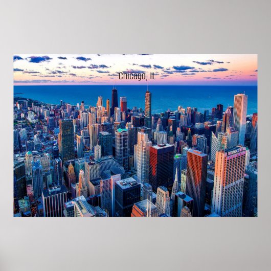 イリノイ州シカゴ超高層ビル ポスター (正面)