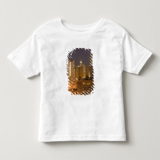 イリノイ州シカゴ、ウェストループから見たスカイライン トドラーTシャツ (正面)