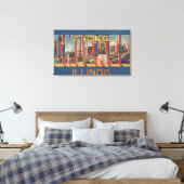 イリノイ州シカゴ – ラージ・レター・シーン キャンバスプリント (インサイチュ (寝室))