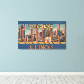 イリノイ州シカゴ – ラージ・レター・シーン キャンバスプリント (インサイチュ (ウッドフロア))