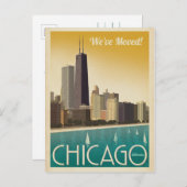 イリノイ州シカゴ | 引っ越しました インビテーションポストカード (正面/裏面)