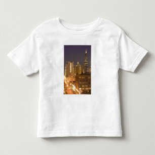 イリノイ州シカゴ、西ループからのスカイライン トドラーTシャツ