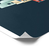 イリノイ州シカゴ |青のデザイン ポスター (角)