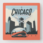 イリノイ州シカゴ | Millennium Park スクエア壁時計 (正面)