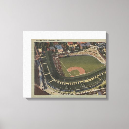 イリノイ州シカゴ – Wrigley Field Cubs キャンバスプリント (正面)