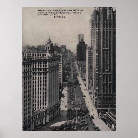 イリノイ州シカゴILミシガンアヴェヴィンテージ ポスター (正面)