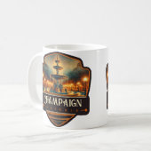 イリノイ州シャンペーン | ビンテージ コーヒーマグカップ (正面左)