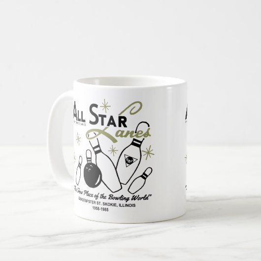 イリノイ州スキーエのオールスターレーン コーヒーマグカップ (正面左)