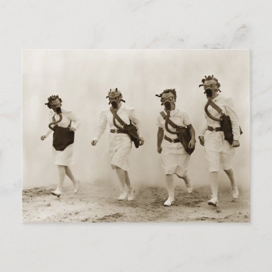 イリノイ州スコット・フィールドのガス・マスク・ドリル ポストカード (正面)