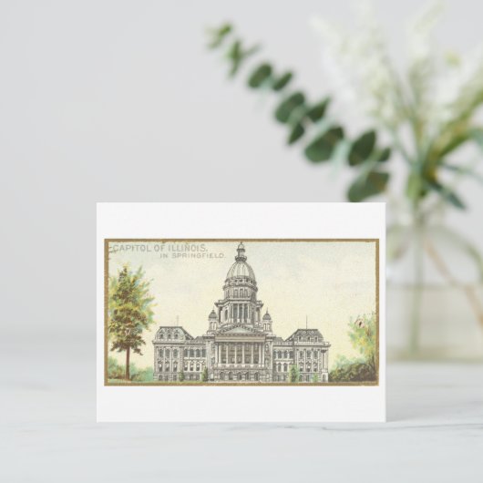 イリノイ州スプリングフィールドのキャピトル建物 ポストカード (スタンド正面)