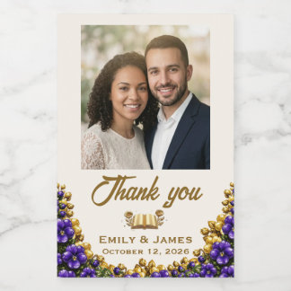 イリノイ州スミレの結婚式の写真ボトルラベル ワインラベル